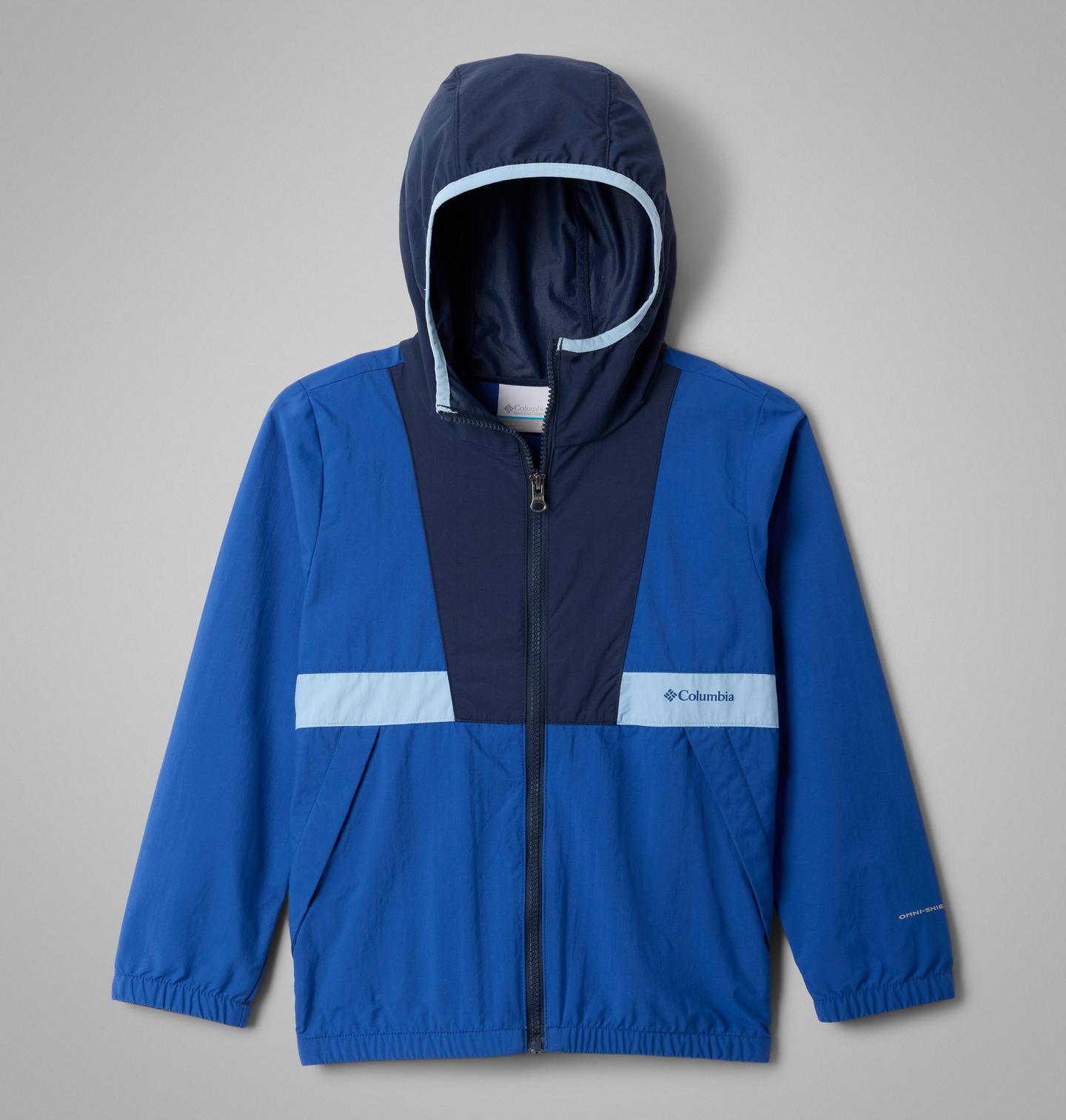 Детская куртка Columbia Spire Valley Windbreaker, цвет: Синий / Тёмно-синий, вариант 2 — фото 1