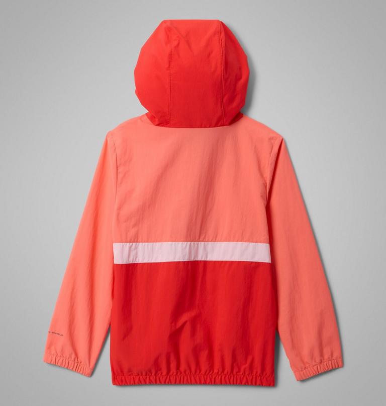 Boys' Spire Valley Hooded Windbreaker, Color: Hot Coral, Poppy Red, Satin Pink, image 2