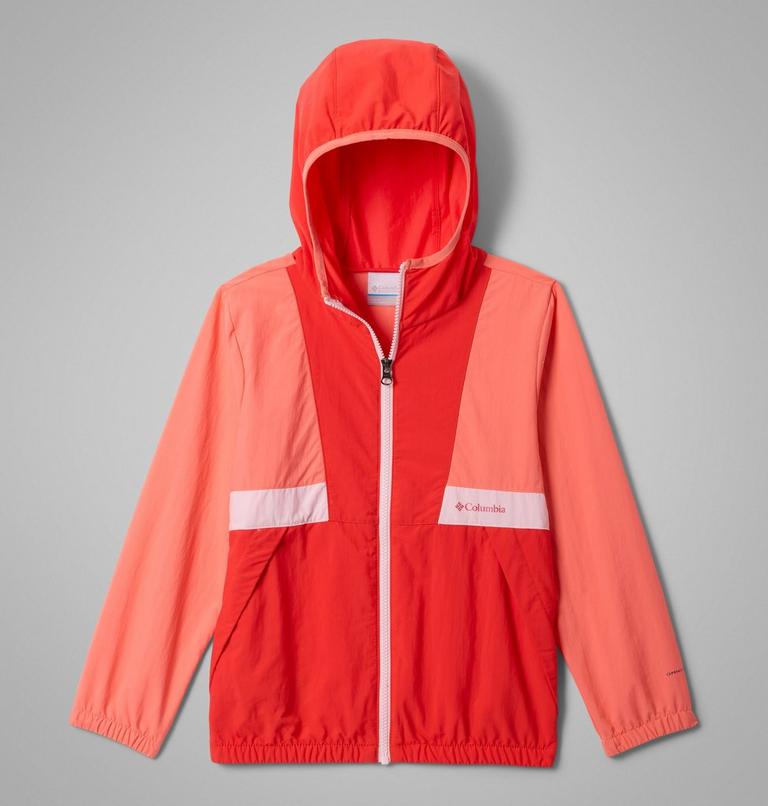Boys' Spire Valley Hooded Windbreaker, Color: Hot Coral, Poppy Red, Satin Pink, image 1