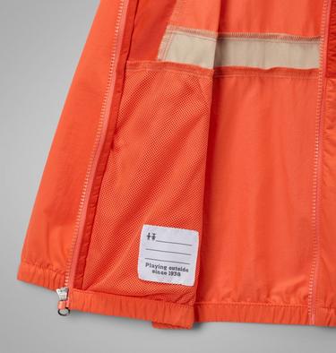 Boys' Spire Valley Hooded Windbreaker, Color: Zing, Super Sonic, Ancient Fossil, image 3