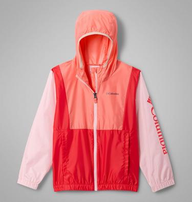 Girls' Lily Basin II Jacket, Color: Hot Coral, Satin Pink, Poppy Red, image 1