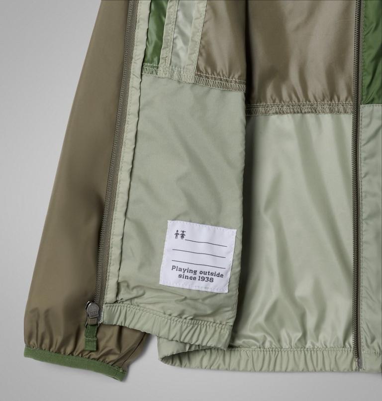 Kids' Back Bowl II Hooded Windbreaker, Color: Stone Green, Safari, Canteen, image 3
