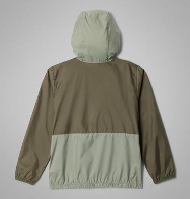Kids' Back Bowl II Hooded Windbreaker, Color: Stone Green, Safari, Canteen, image 4