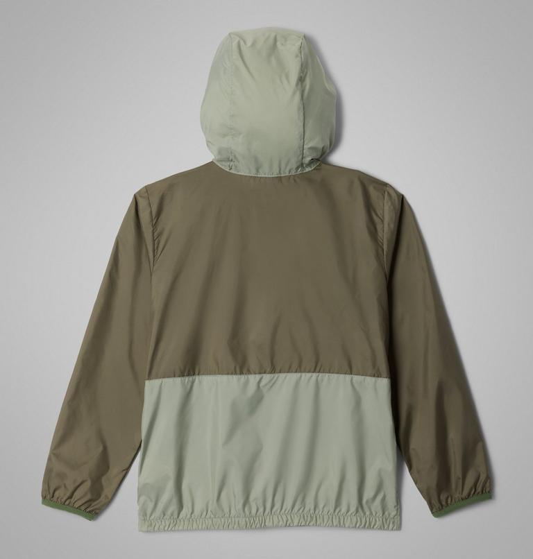 Kids' Back Bowl II Hooded Windbreaker, Color: Stone Green, Safari, Canteen, image 2