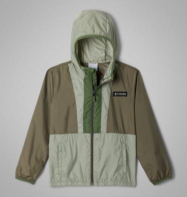 Kids' Back Bowl II Hooded Windbreaker, Color: Stone Green, Safari, Canteen, image 3