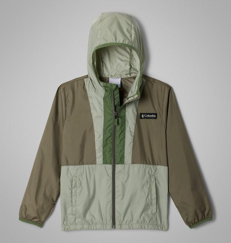 Kids' Back Bowl II Hooded Windbreaker, Color: Stone Green, Safari, Canteen, image 1