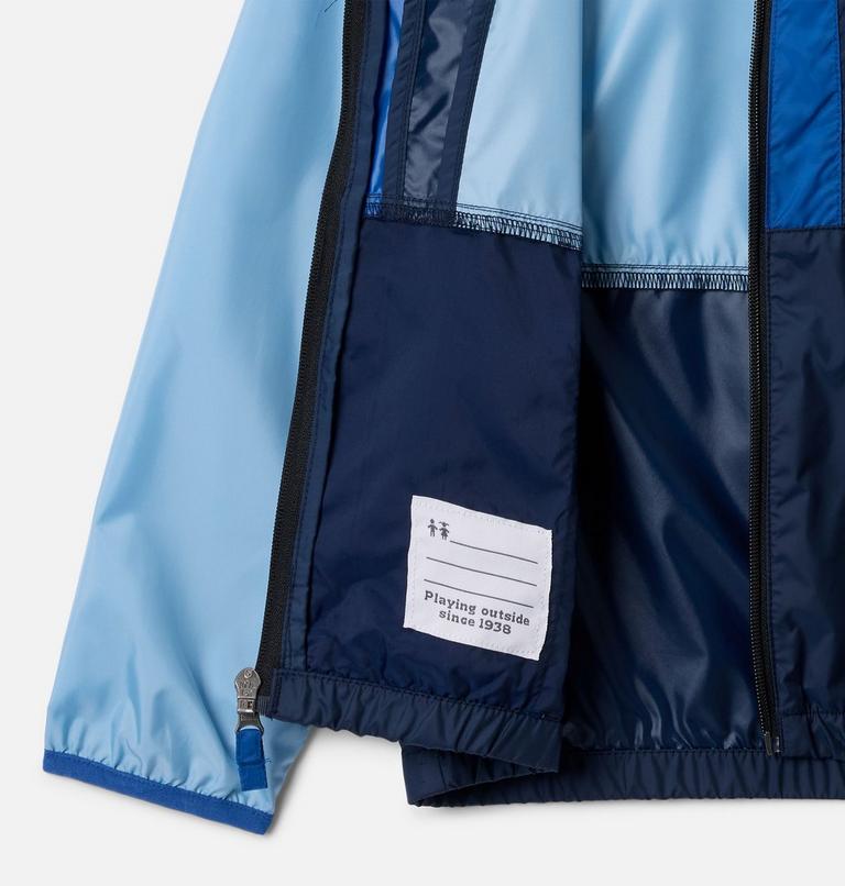 Youth Back Bowl II Hooded Windbreaker, Color: Ripple Blue, Coll Navy, Mountain Blue, image 3