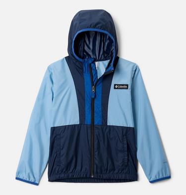 Kids' Back Bowl II Hooded Windbreaker, Color: Ripple Blue, Coll Navy, Mountain Blue, image 1
