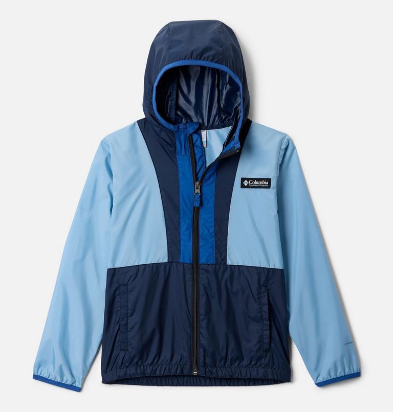 Youth Back Bowl II Hooded Windbreaker, Color: Ripple Blue, Coll Navy, Mountain Blue, image 1