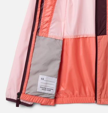 Youth Back Bowl II Hooded Windbreaker, Color: Satin Pink, Hot Coral, Moonvista, image 6