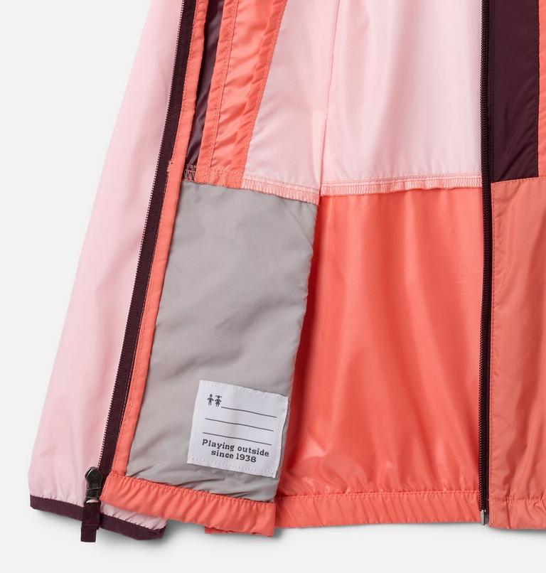 Youth Back Bowl II Hooded Windbreaker, Color: Satin Pink, Hot Coral, Moonvista, image 3
