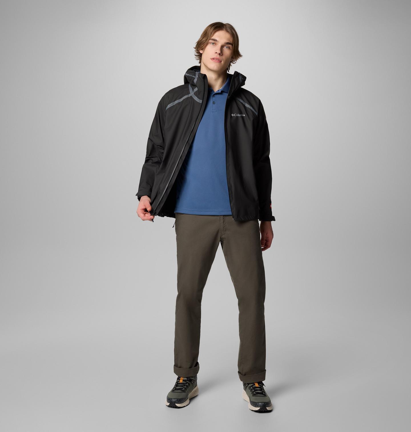 Мужская куртка Columbia Reign No Shine Rain Jacket, цвет: Чёрный — фото 2