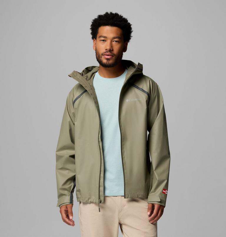 Men's Reign No Shine Waterproof Jacket, Color: Stone Green, image 5