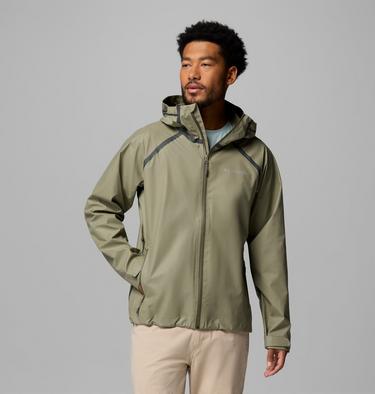 Men's Reign No Shine Waterproof Jacket, Color: Stone Green, image 1
