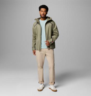 Men's Reign No Shine Waterproof Jacket, Color: Stone Green, image 2