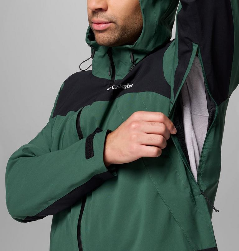 Men's Boulder Falls Waterproof Jacket, Color: Rain Forest, Black, image 7