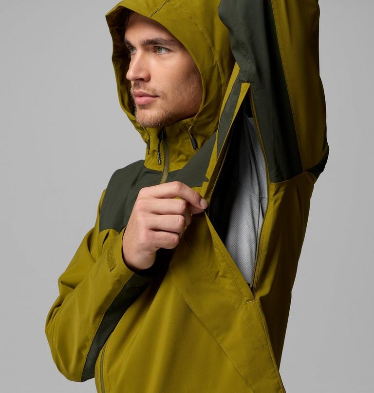 Men's Boulder Falls Waterproof Jacket, Color: Mossy Green, Greenscape, image 8