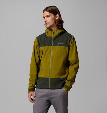 Men's Boulder Falls Waterproof Jacket, Color: Mossy Green, Greenscape, image 3