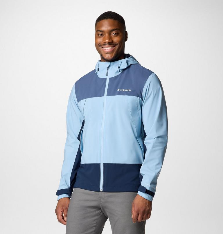 Men's Boulder Falls Waterproof Jacket, Color: Ripple Blue, Dark Mtn, Collegiate Navy, image 4