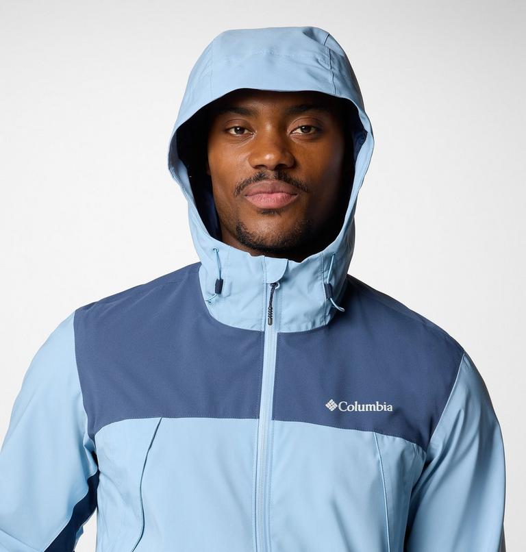 Men's Boulder Falls Waterproof Jacket, Color: Ripple Blue, Dark Mtn, Collegiate Navy, image 5
