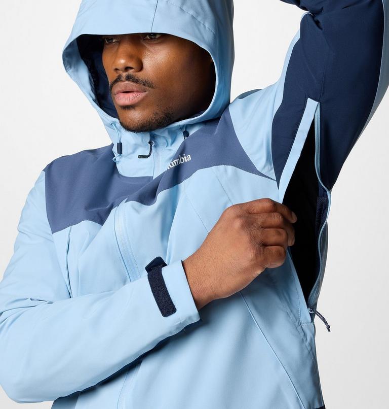 Men's Boulder Falls Waterproof Jacket, Color: Ripple Blue, Dark Mtn, Collegiate Navy, image 6