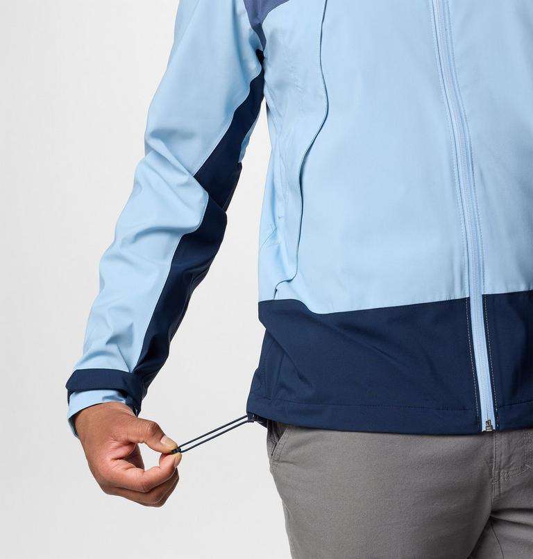 Men's Boulder Falls Waterproof Jacket, Color: Ripple Blue, Dark Mtn, Collegiate Navy, image 7