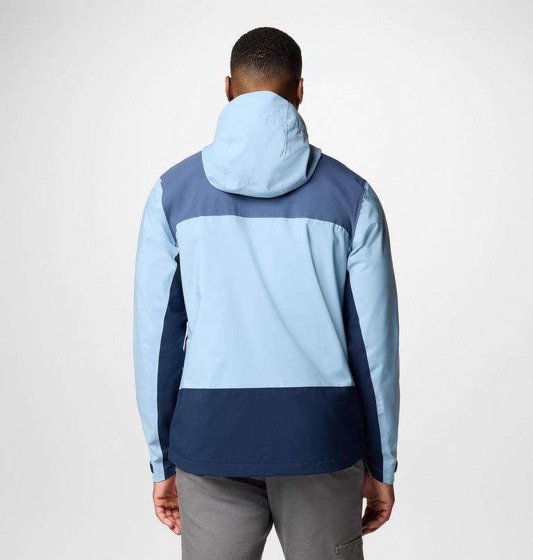 Men's Boulder Falls Waterproof Jacket, Color: Ripple Blue, Dark Mtn, Collegiate Navy, image 3