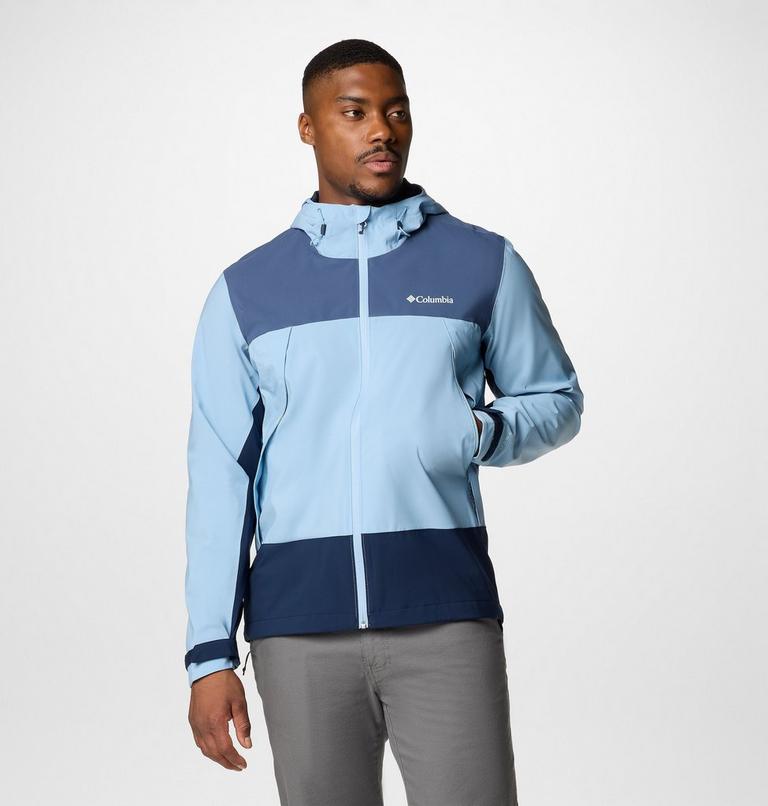 Men's Boulder Falls Waterproof Jacket, Color: Ripple Blue, Dark Mtn, Collegiate Navy, image 1