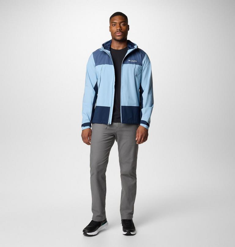 Men's Boulder Falls Waterproof Jacket, Color: Ripple Blue, Dark Mtn, Collegiate Navy, image 2