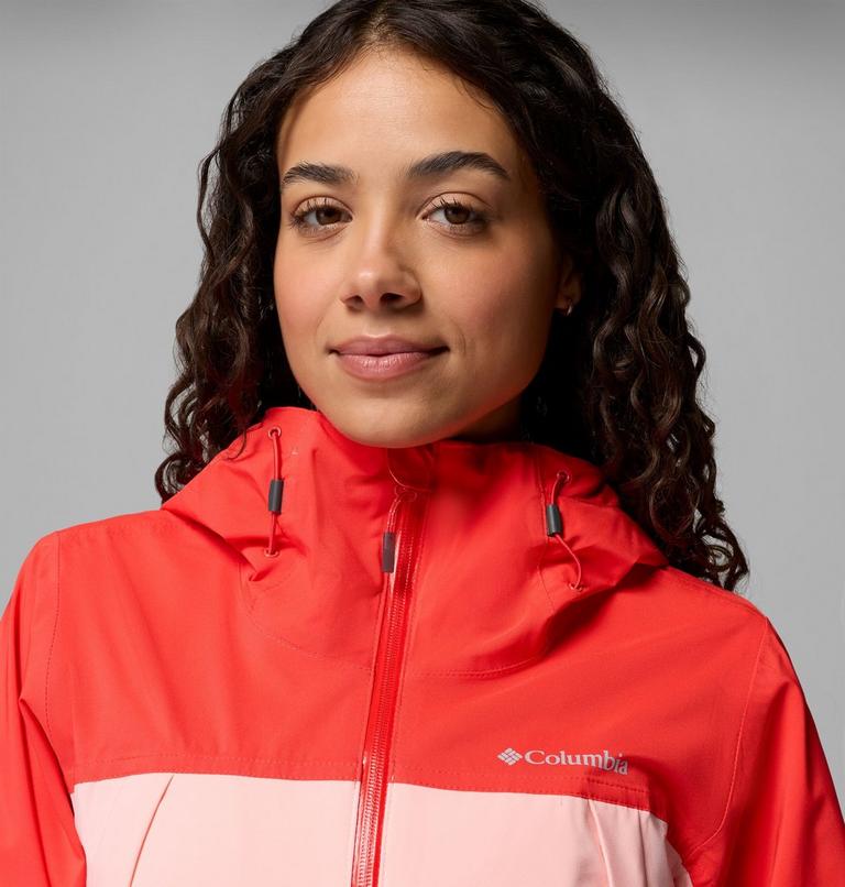 Women's Boulder Falls Waterproof Jacket, Color: Pink Sand, Poppy Red , image 6