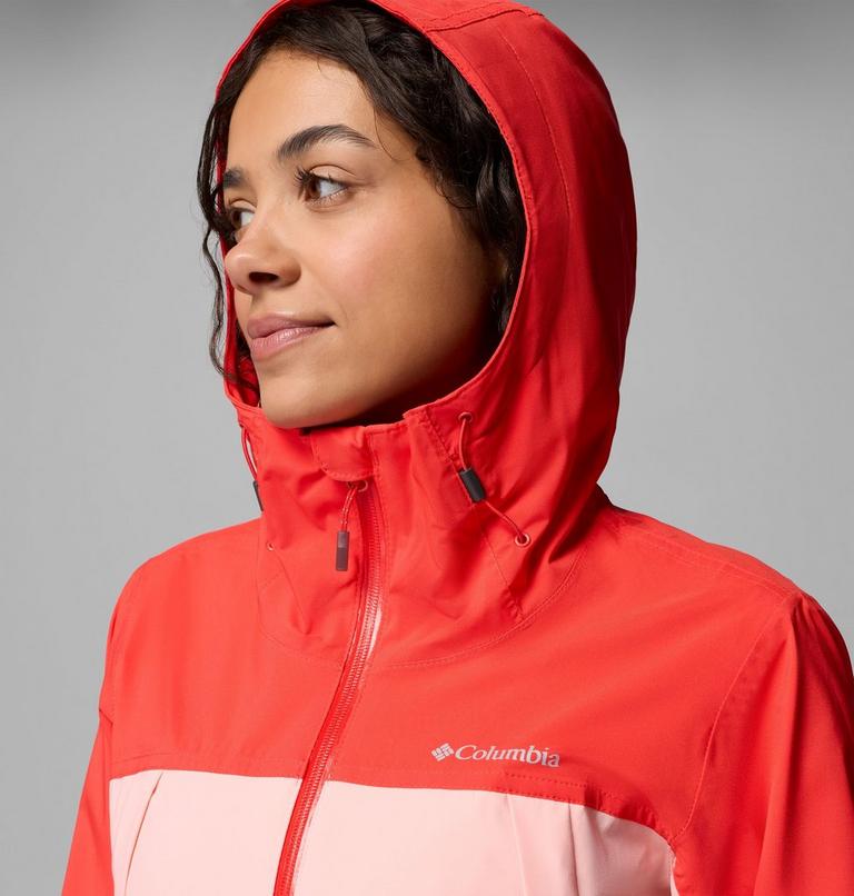 Women's Boulder Falls Waterproof Jacket, Color: Pink Sand, Poppy Red , image 7