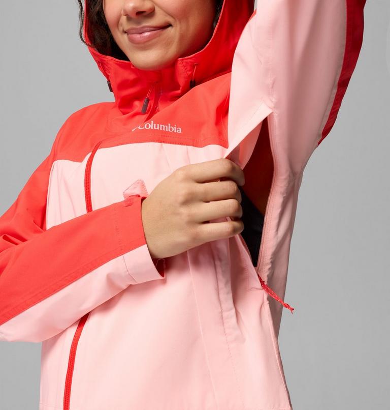 Women's Boulder Falls Waterproof Jacket, Color: Pink Sand, Poppy Red , image 8