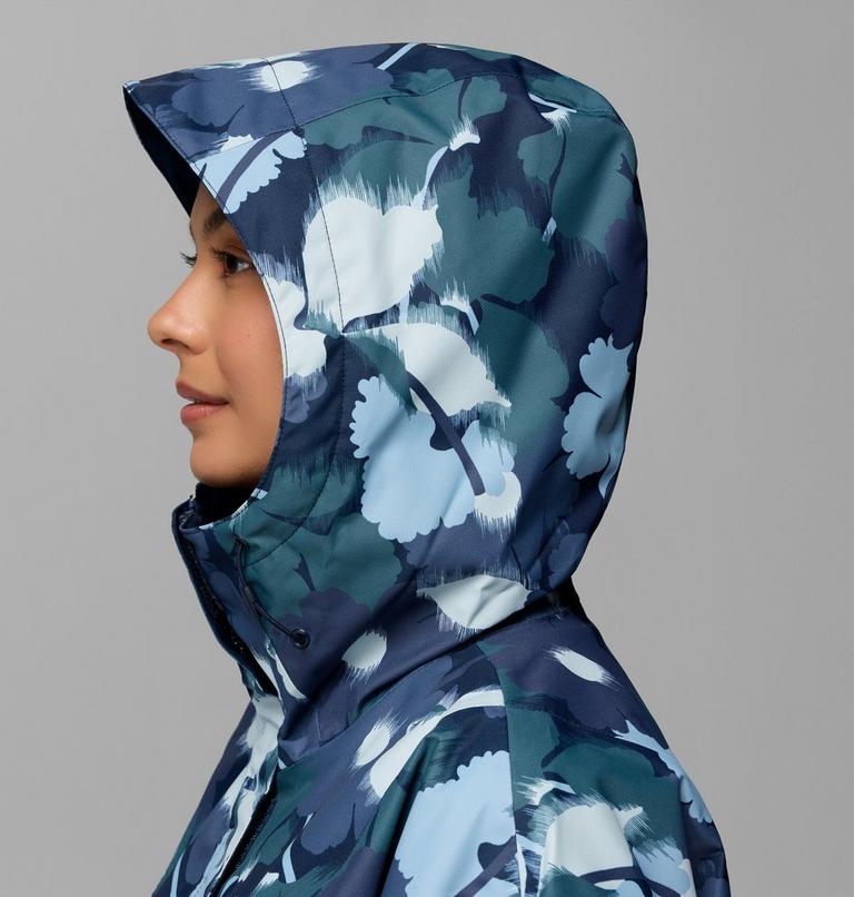 Women's Hikebound Printed Waterproof Jacket, Color: Collegiate Navy Ikatbloom, Coll Navy, image 8