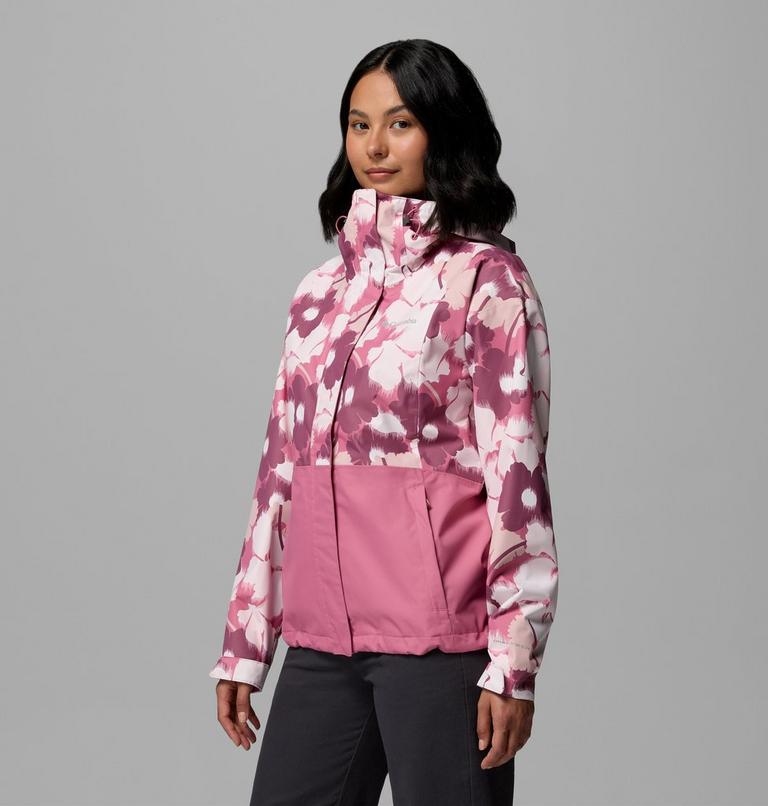 Women's Hikebound Printed Waterproof Jacket, Color: Rosette Ikatbloom Print, Rosette, image 5