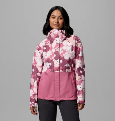 Chaqueta impermeable con estampado Hikebound para mujer, Color: Rosette Ikatbloom Print, Rosette, image 1