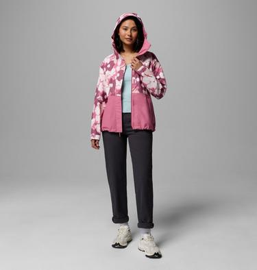 Chaqueta impermeable con estampado Hikebound para mujer, Color: Rosette Ikatbloom Print, Rosette, image 2