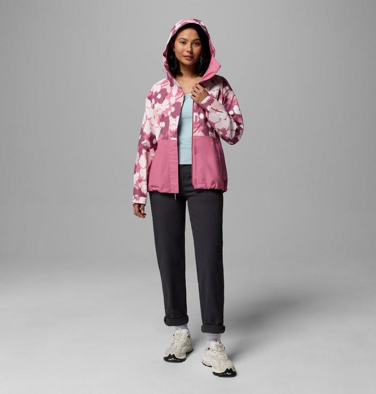 Women's Hikebound Printed Waterproof Jacket, Color: Rosette Ikatbloom Print, Rosette, image 2