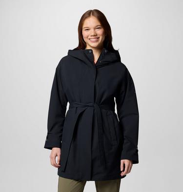 Women's Here And There III Waterproof Trench Jacket, Color: Black, image 3