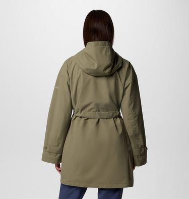 Women's Here And There III Waterproof Trench Jacket, Color: Stone Green, image 4