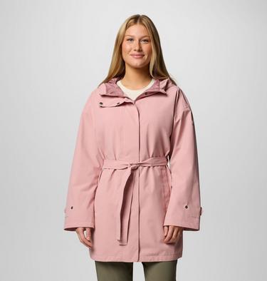 Women's Here And There III Waterproof Trench Jacket, Color: Eraser Pink, image 1