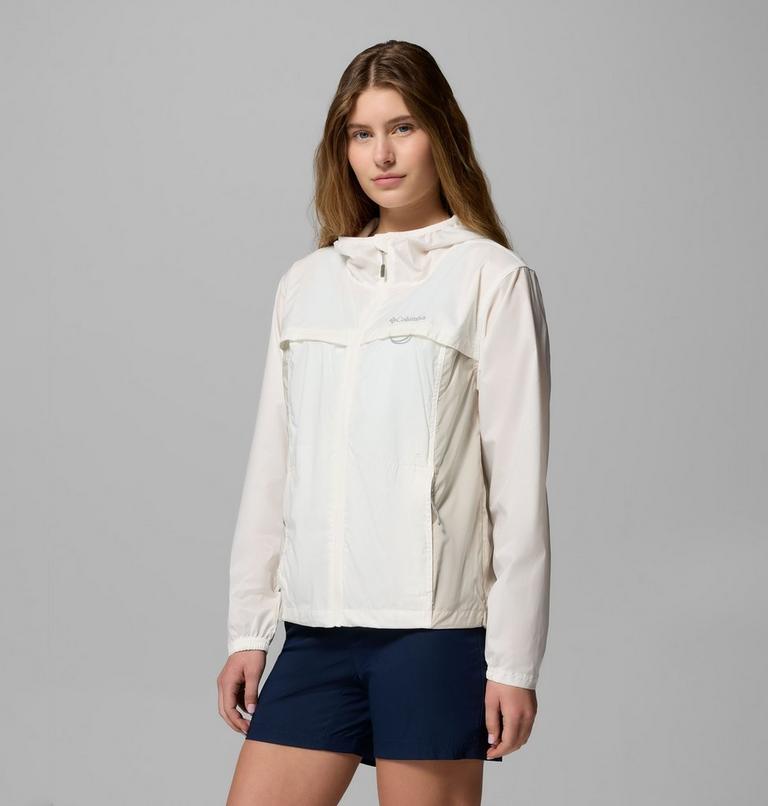 Women's Crested Canyon Hooded Windbreaker, Color: Sea Salt, Dark Stone, image 4