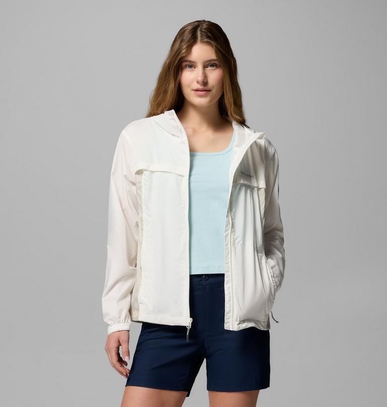 Women's Crested Canyon Hooded Windbreaker, Color: Sea Salt, Dark Stone, image 5