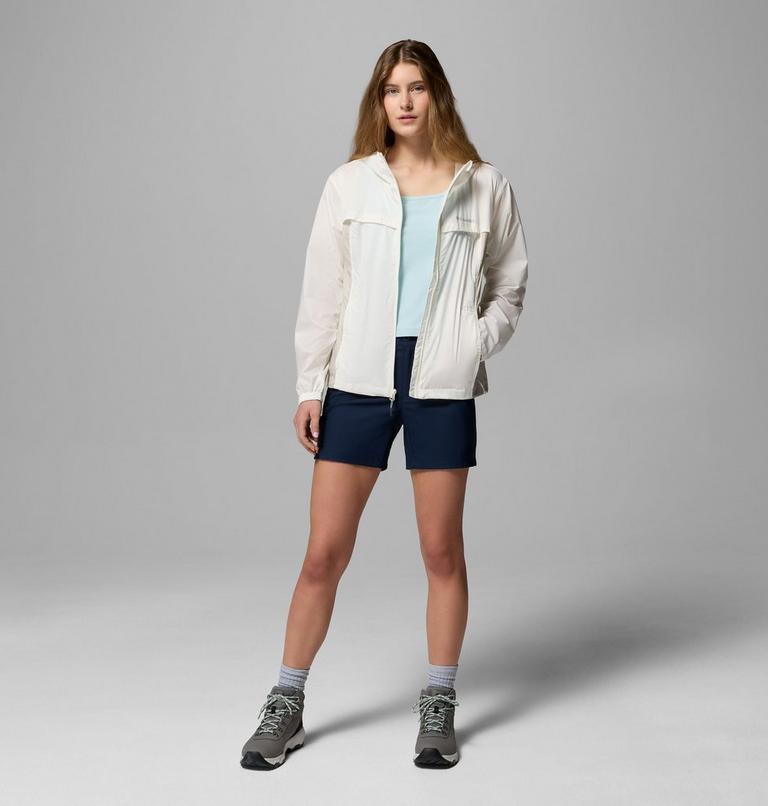 Women's Crested Canyon Hooded Windbreaker, Color: Sea Salt, Dark Stone, image 2