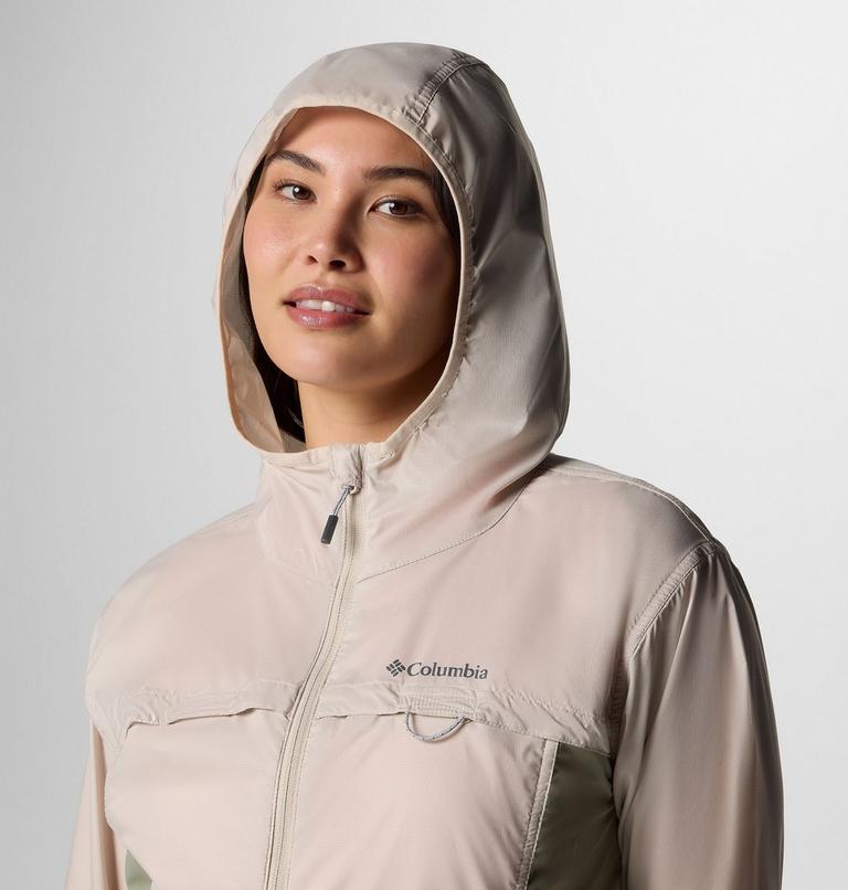 Women's Crested Canyon Hooded Windbreaker, Color: Dark Stone, Safari, image 4