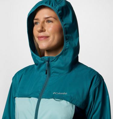 Women's Crested Canyon Hooded Windbreaker, Color: Spray, Collegiate Navy, River Blue, image 16