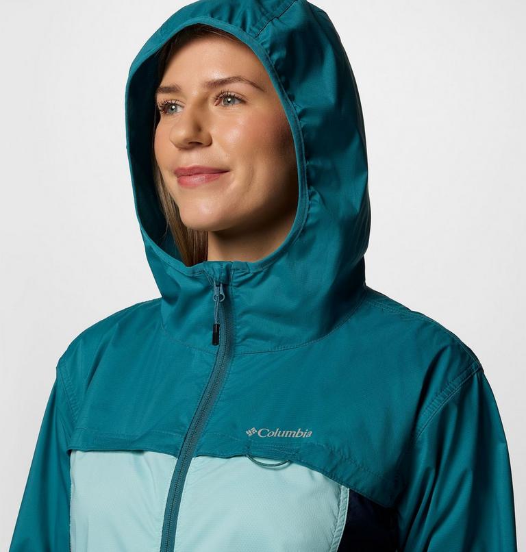 Women's Crested Canyon Windbreaker, Color: Spray, Collegiate Navy, River Blue, image 4