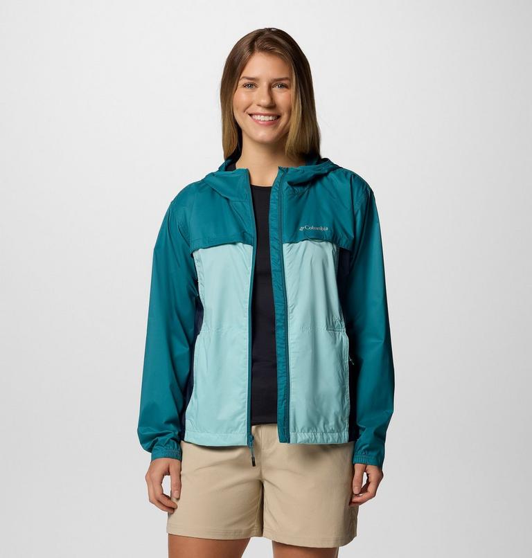 Women's Crested Canyon Windbreaker, Color: Spray, Collegiate Navy, River Blue, image 7
