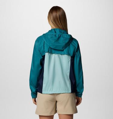 Women's Crested Canyon Windbreaker, Color: Spray, Collegiate Navy, River Blue, image 8