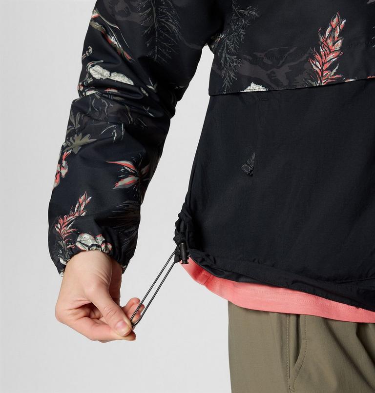 Women's Spire Valley Printed Windbreaker, Color: Black Outbacked, Black, image 5