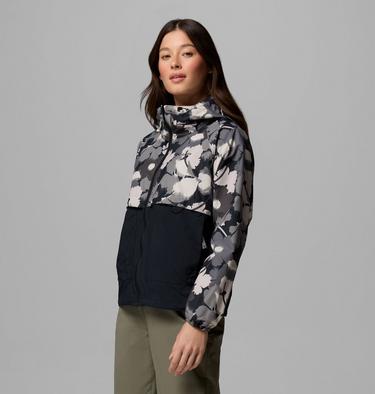 Spire Valley Windbreaker mit Kapuze und Print f&uuml;r Frauen, Color: Black Ikatbloom Print, Black, image 4